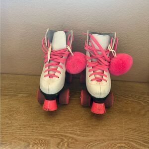 Pink kids roller skates